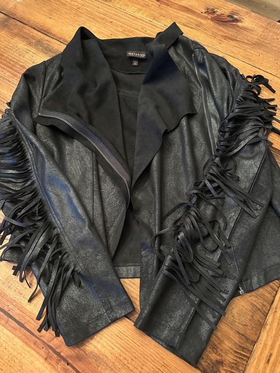Shyanne Jackets & Blazers - Shyanne Black Suede Fringe Jacket
